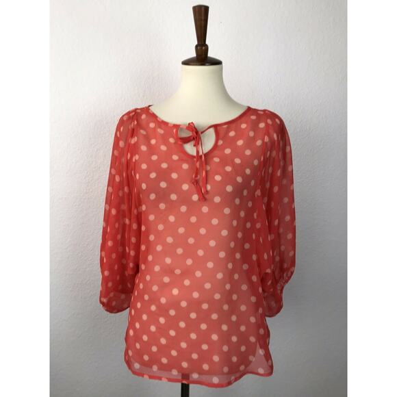 Hi There From Karen Walker Semi Sheer Polka Dot Top - Picture 1 of 6